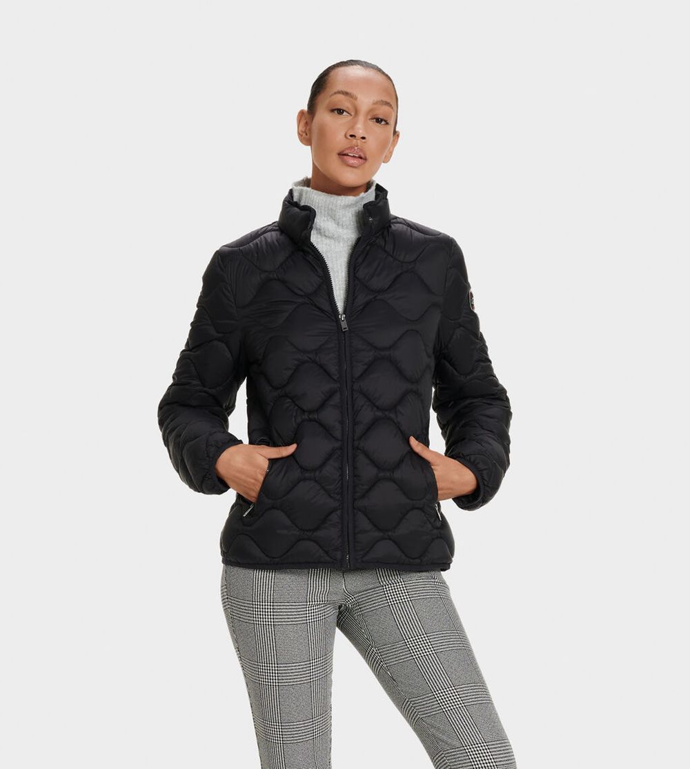 Ugg Selda Packable Quilted - Womens Jackets - Black - NZ (9453VLKWG)